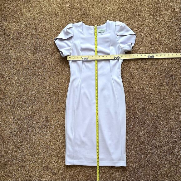 Marc New York Dress 6 Midi Silver accent zipper Lilac Purple Tulip Sleeve - Picture 8 of 8